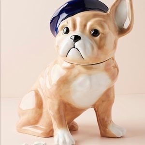 Anthropologie French Bill Dog with Beret Cookie Jar